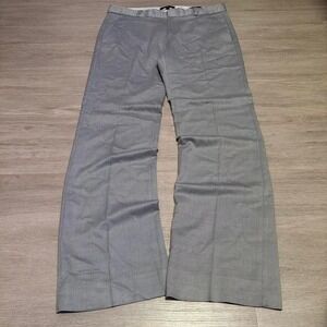 34x30 Grey Straight Wide Leg Pleated Dress Pants Y2K Vintage 2000s